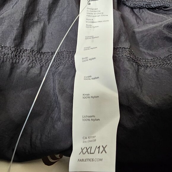 Fabletics 2x Shorts Black Reflective High Waist Nylon Pockets Gym Running - Picture 7 of 8